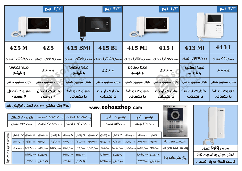 لیست قیمت آیفون تصویری سوزوکی