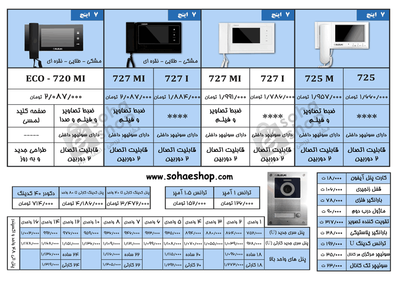 لیست قیمت آیفون تصویری سوزوکی